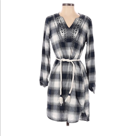 Sonoma Dresses & Skirts - Plaid embroidered dress